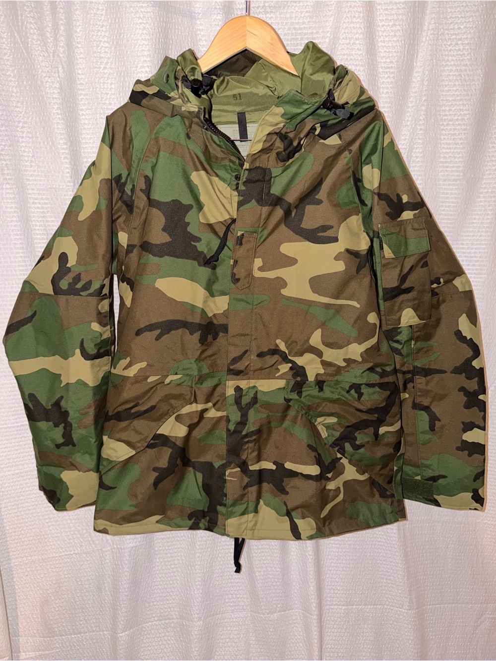 VTG 1992 US Military ECWCS Gen 1 Woodland Camo GoreTex Parka Jacket Medium Reg